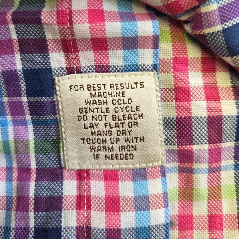 Peter Millar Mens Large Plaid Short Sleeve Button Up Shirt Multicolor Cotton - Picture 4 of 5